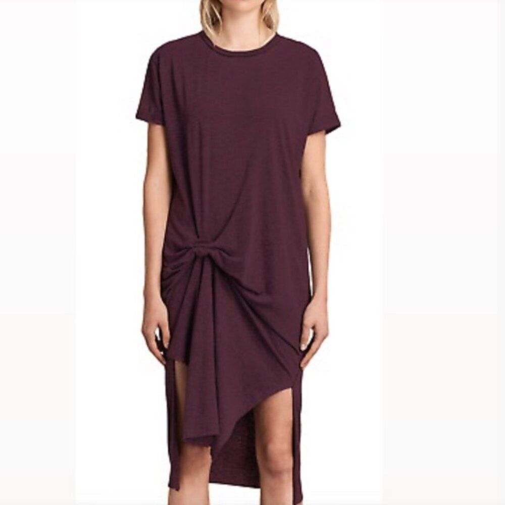 Allsaints | Women's Burgundy T-Rivi T-shirt Dress Size Medium